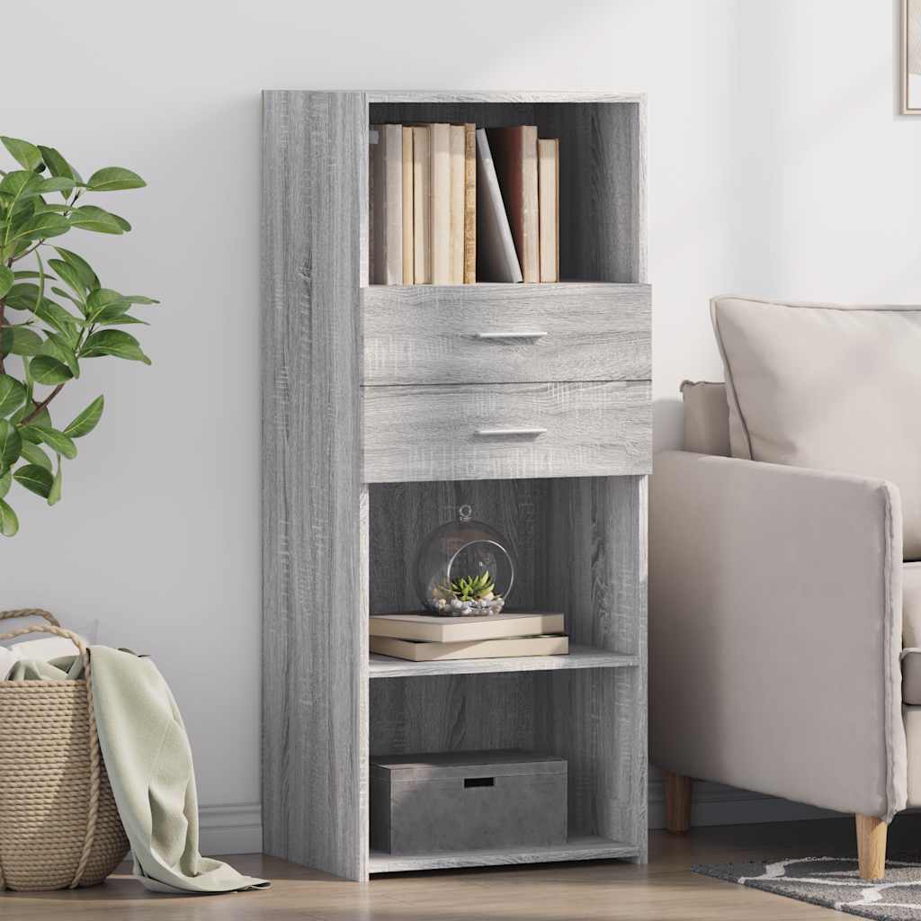 vidaXL Hoge kast 50x42,5x124 cm bewerkt hout wit