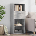 vidaXL Hoge kast 50x42,5x124 cm bewerkt hout wit