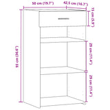 vidaXL Sideboard 50x42.5x93 cm engineered wood white