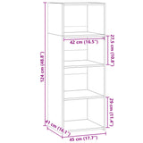 vidaXL Hoge kast 45x41x124 cm bewerkt hout zwart
