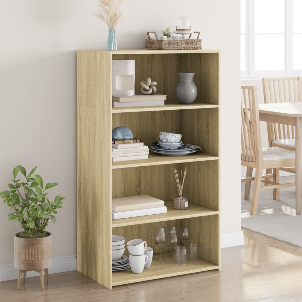 vidaXL Hoge kast 70x41x124 cm bewerkt hout wit
