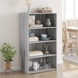 vidaXL Hoge kast 70x41x124 cm bewerkt hout wit