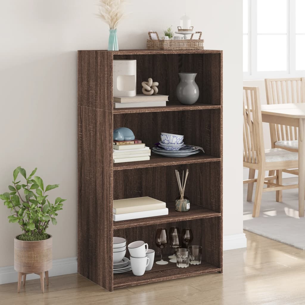 vidaXL Hoge kast 70x41x124 cm bewerkt hout wit