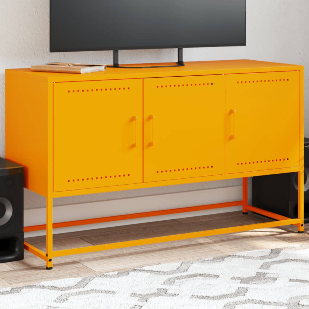 vidaXL Tv-meubel 100,5x39x60,5 cm staal zwart