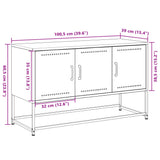 vidaXL Tv-meubel 100,5x39x60,5 cm staal zwart