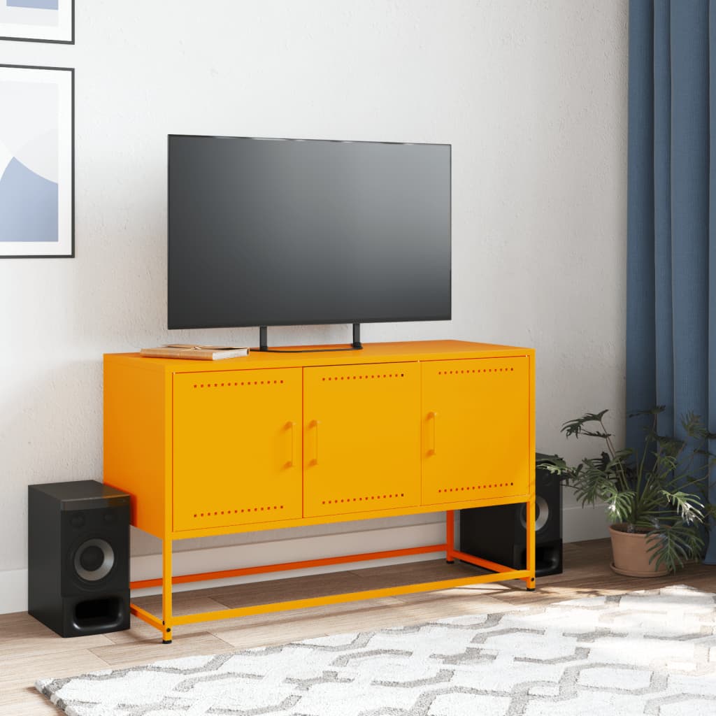 vidaXL Tv-meubel 100,5x39x60,5 cm staal zwart