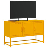vidaXL Tv-meubel 100,5x39x60,5 cm staal zwart
