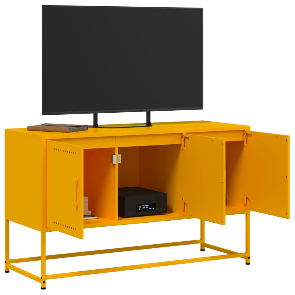 vidaXL Tv-meubel 100,5x39x60,5 cm staal zwart