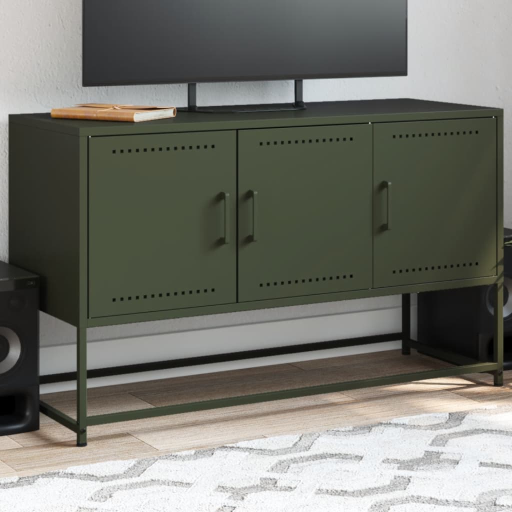 vidaXL Tv-meubel 100,5x39x60,5 cm staal zwart
