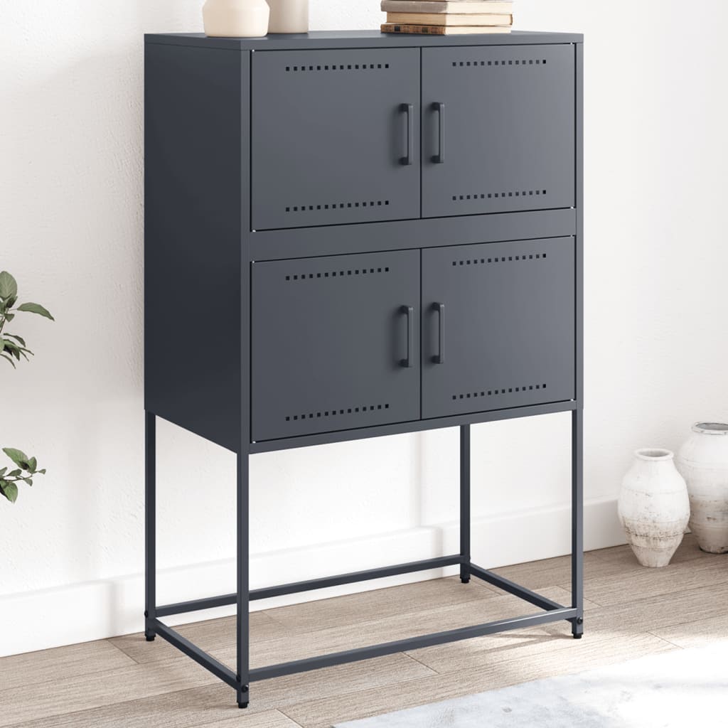 vidaXL Dressoir 68,5x38,5x107 cm staal zwart
