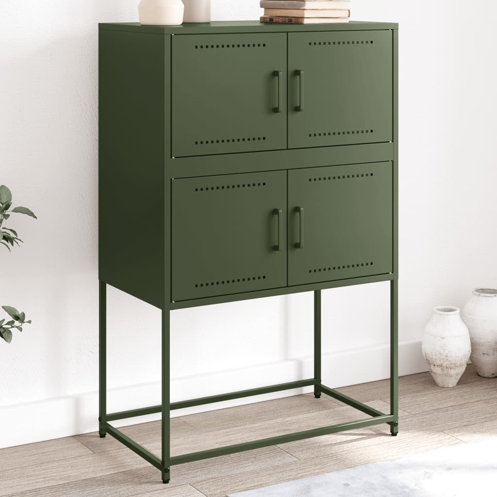 vidaXL Dressoir 68,5x38,5x107 cm staal zwart