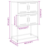 vidaXL Dressoir 68,5x38,5x107 cm staal zwart