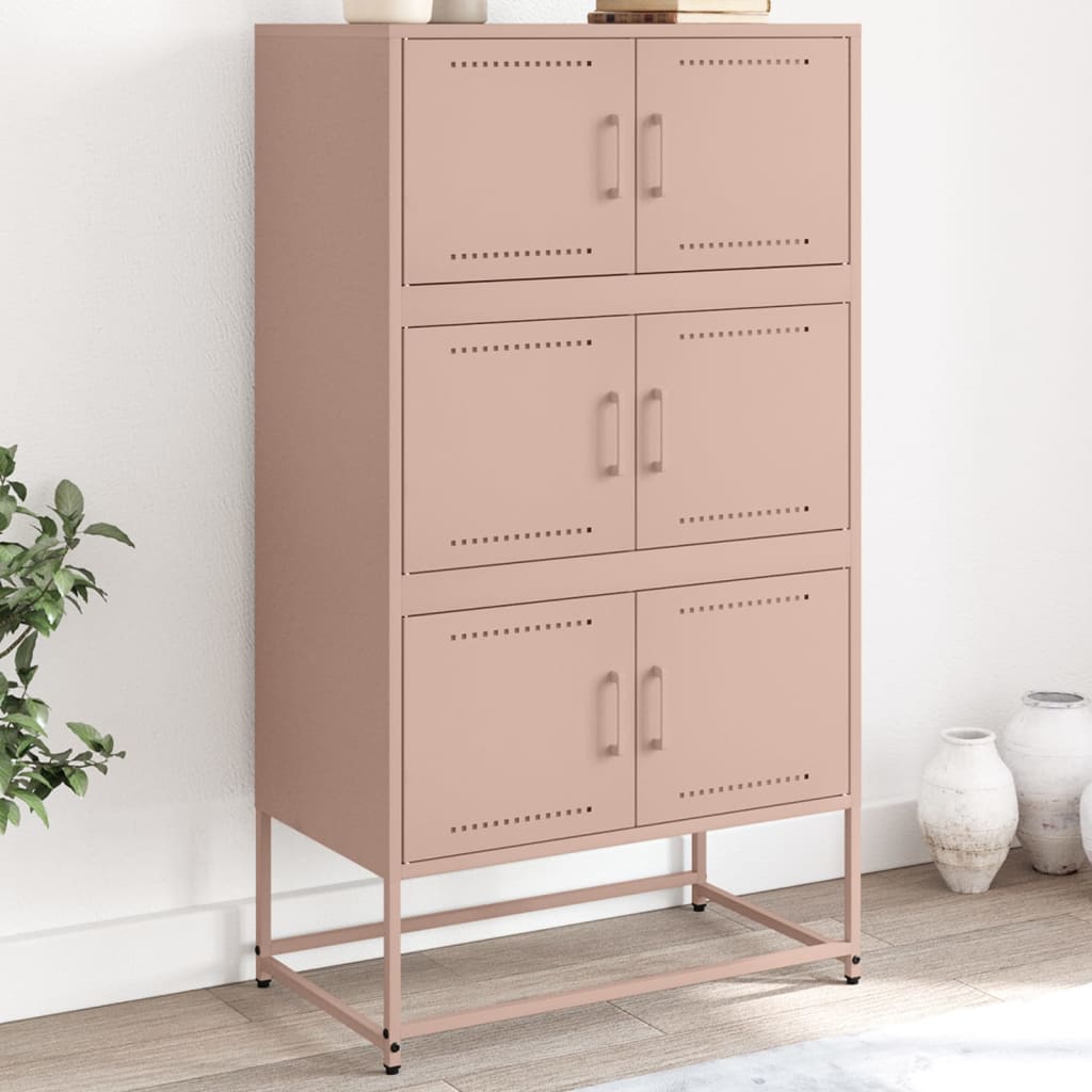 vidaXL Dressoir 68,5x38,5x123,5 cm staal zwart