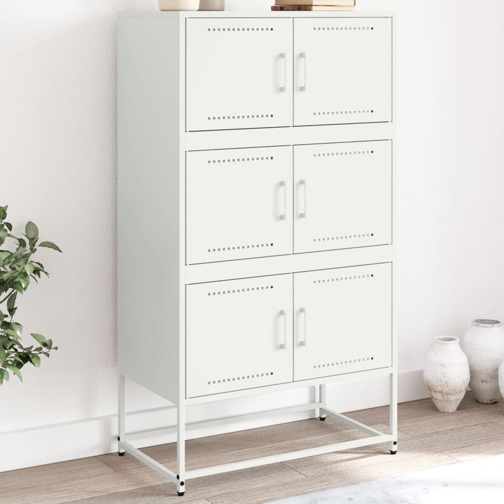 vidaXL Dressoir 68,5x38,5x123,5 cm staal zwart