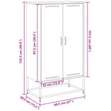 vidaXL Hoge kast 68,5x38,5x123,5 cm staal zwart