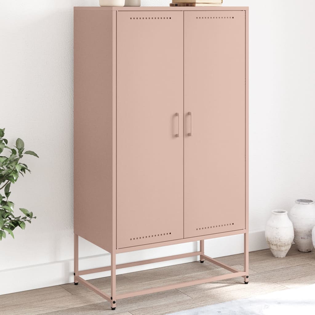 vidaXL Hoge kast 68,5x38,5x123,5 cm staal zwart