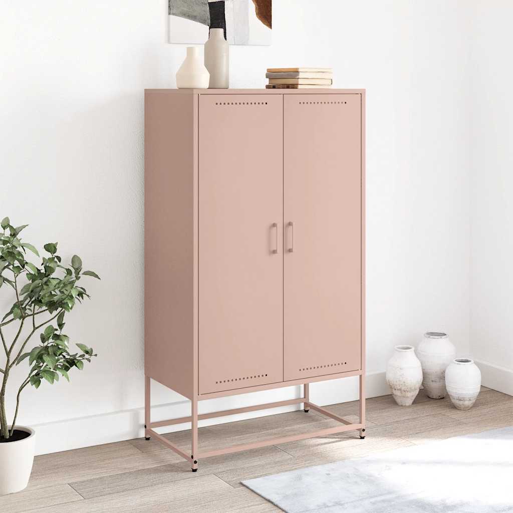vidaXL Hoge kast 68,5x38,5x123,5 cm staal zwart