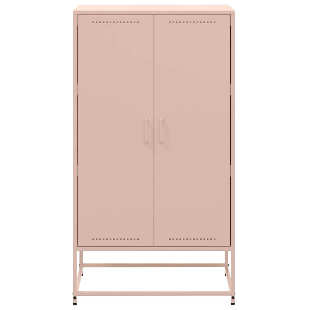 vidaXL Hoge kast 68,5x38,5x123,5 cm staal zwart
