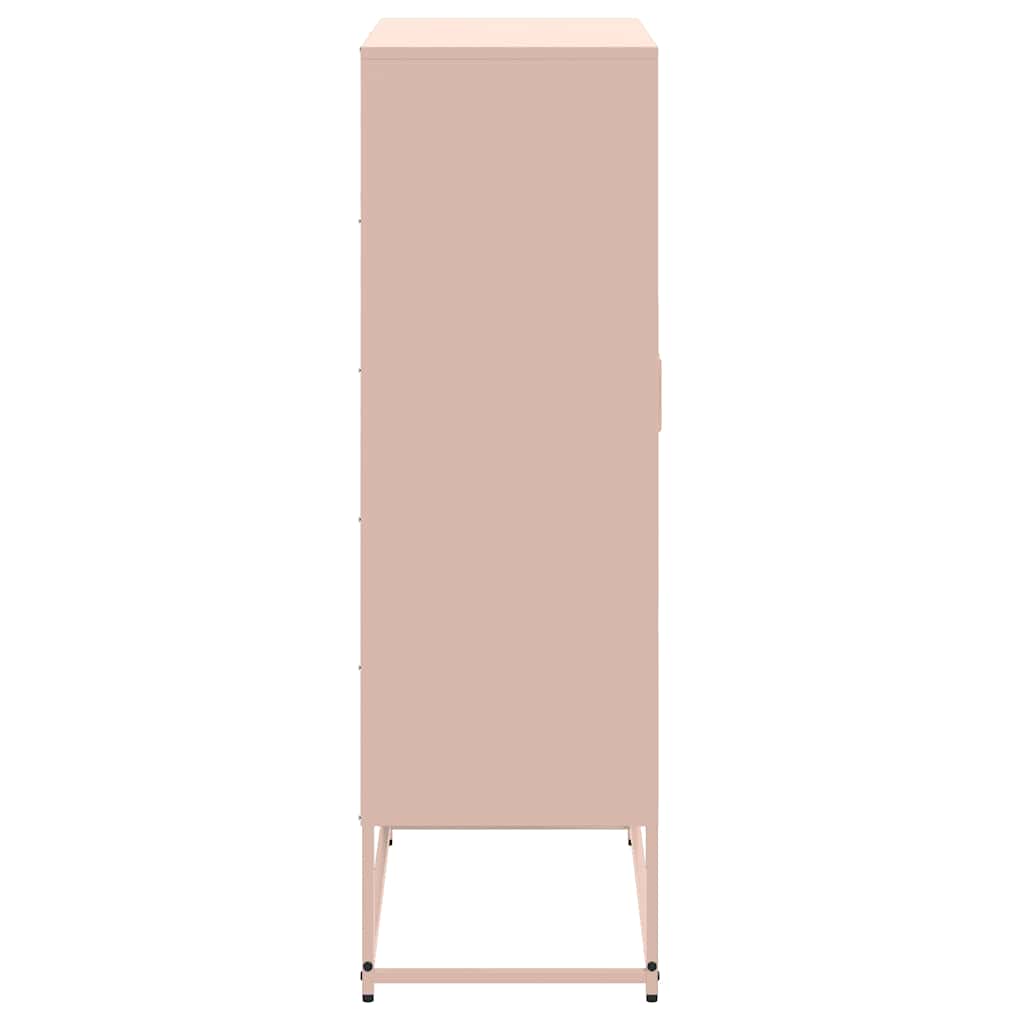 vidaXL Hoge kast 68,5x38,5x123,5 cm staal zwart