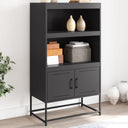 vidaXL Hoge kast 68,5x38,5x123,5 cm staal zwart