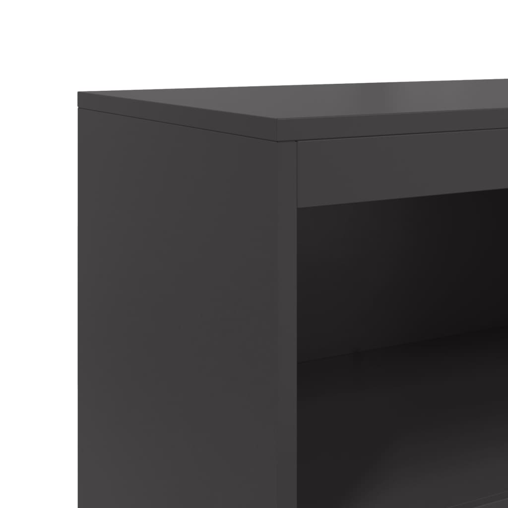 vidaXL Hoge kast 68,5x38,5x123,5 cm staal zwart