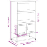 vidaXL Hoge kast 68,5x38,5x123,5 cm staal zwart