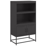vidaXL Hoge kast 68,5x38,5x123,5 cm staal zwart
