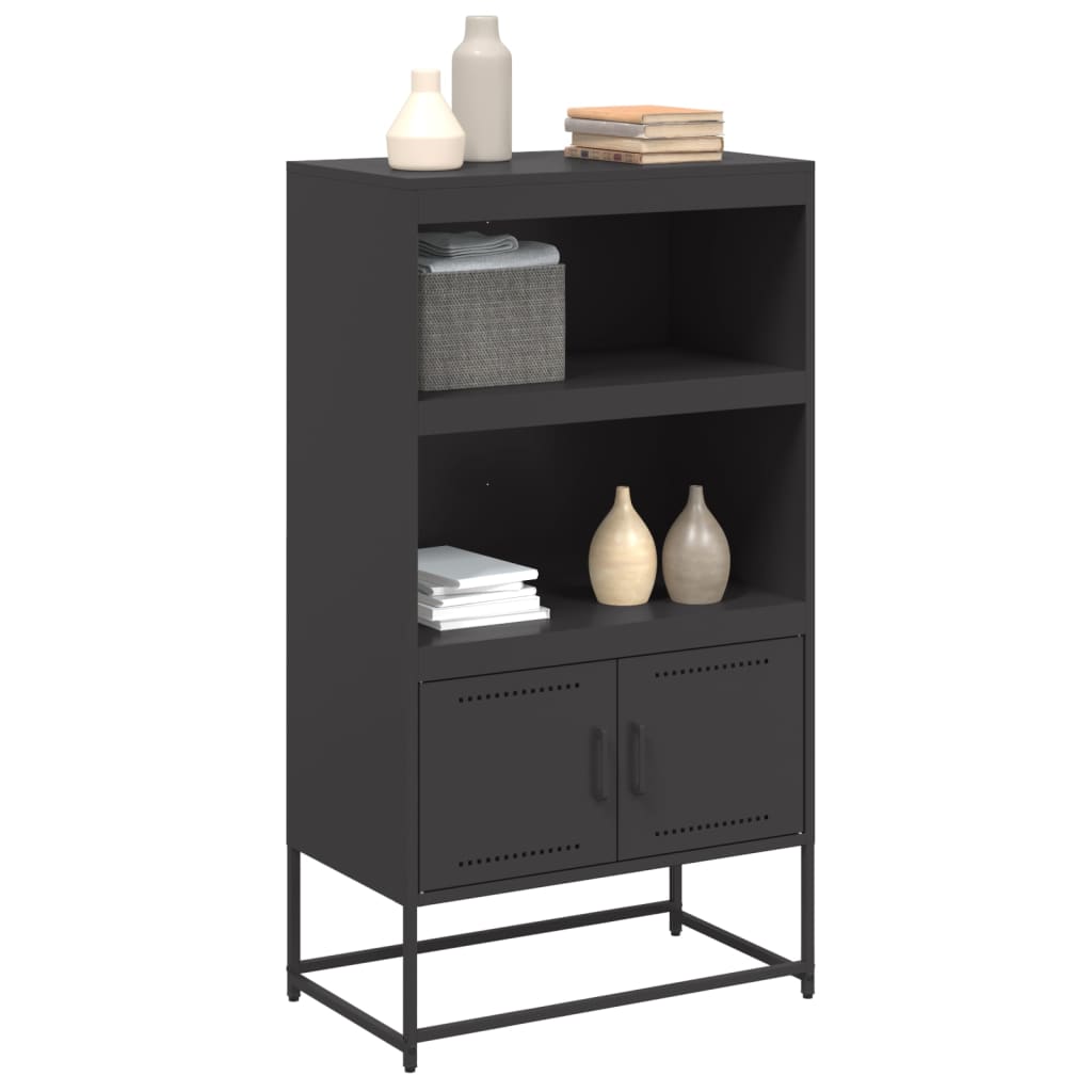 vidaXL Hoge kast 68,5x38,5x123,5 cm staal zwart