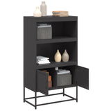 vidaXL Hoge kast 68,5x38,5x123,5 cm staal zwart