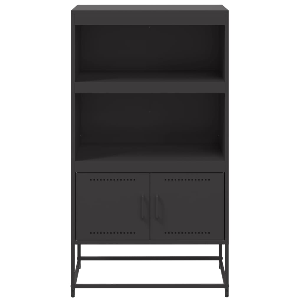 vidaXL Hoge kast 68,5x38,5x123,5 cm staal zwart