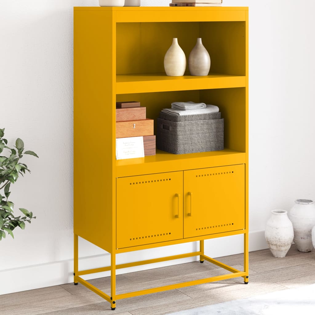 vidaXL Hoge kast 68,5x38,5x123,5 cm staal zwart