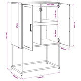 vidaXL Hoge kast 68,5x38,5x107 cm staal zwart