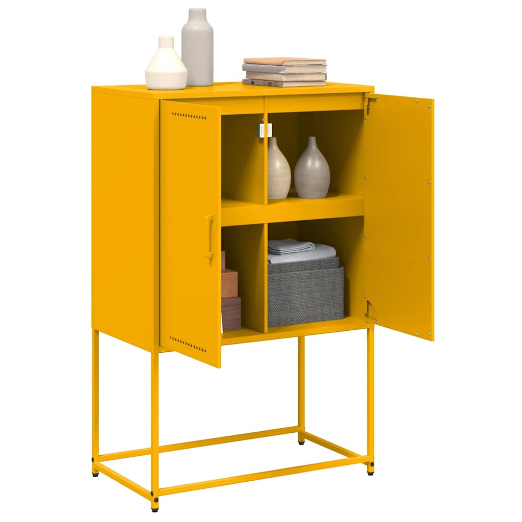 vidaXL Hoge kast 68,5x38,5x107 cm staal zwart