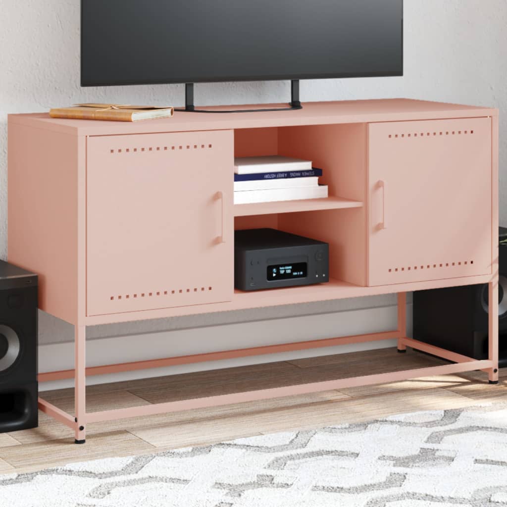 vidaXL Tv-meubel 100,5x39x60,5 cm staal zwart