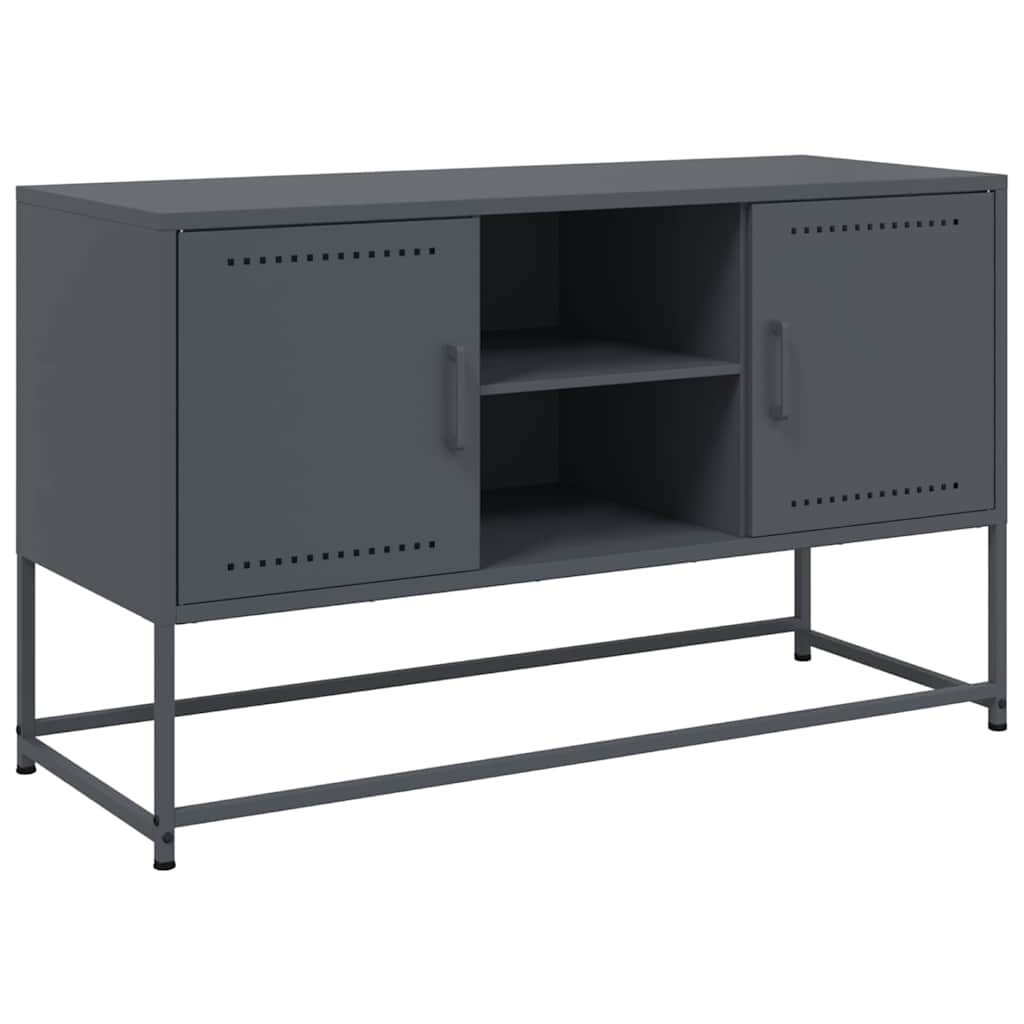 vidaXL Tv-meubel 100,5x39x60,5 cm staal zwart