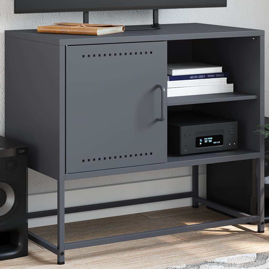 vidaXL Tv-meubel 68x39x60,5 cm staal zwart