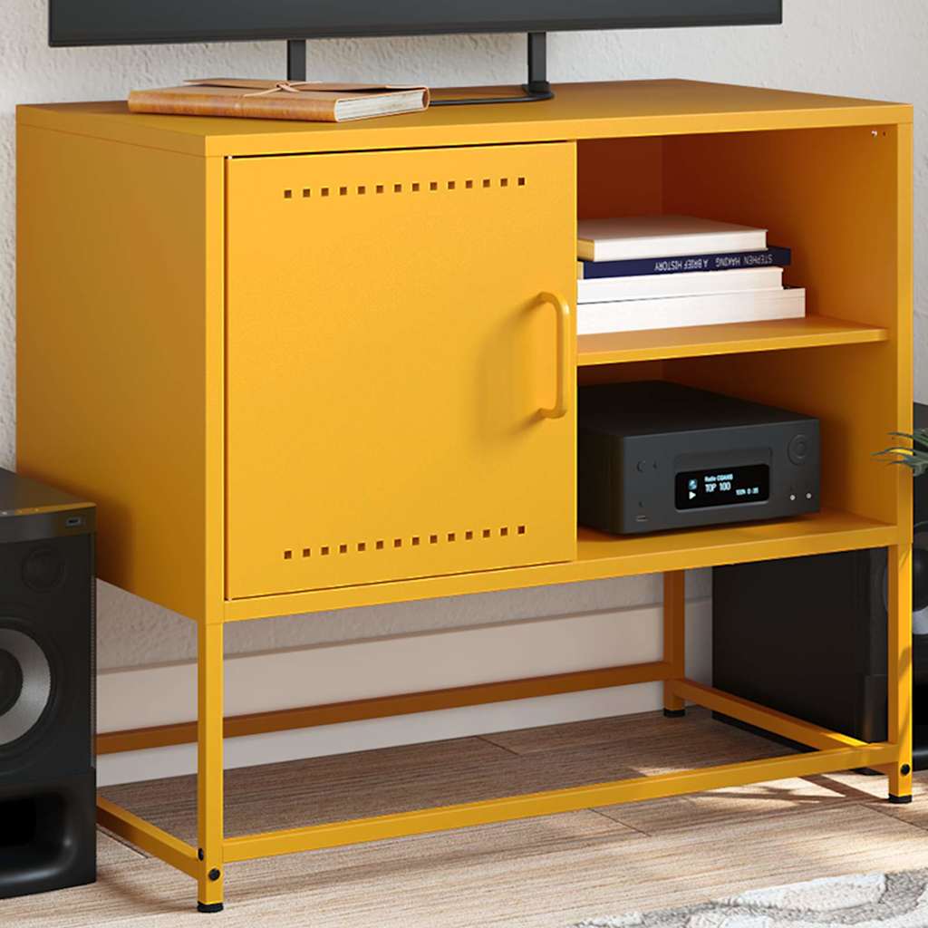 vidaXL Tv-meubel 68x39x60,5 cm staal zwart