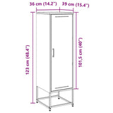 vidaXL Hoge kast 36x39x123 cm staal zwart