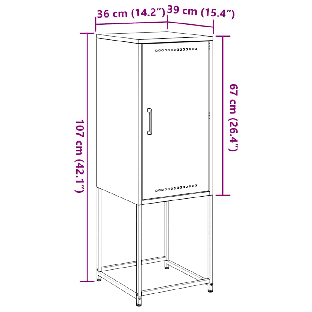 vidaXL Tall cabinet 36x39x107 cm steel black