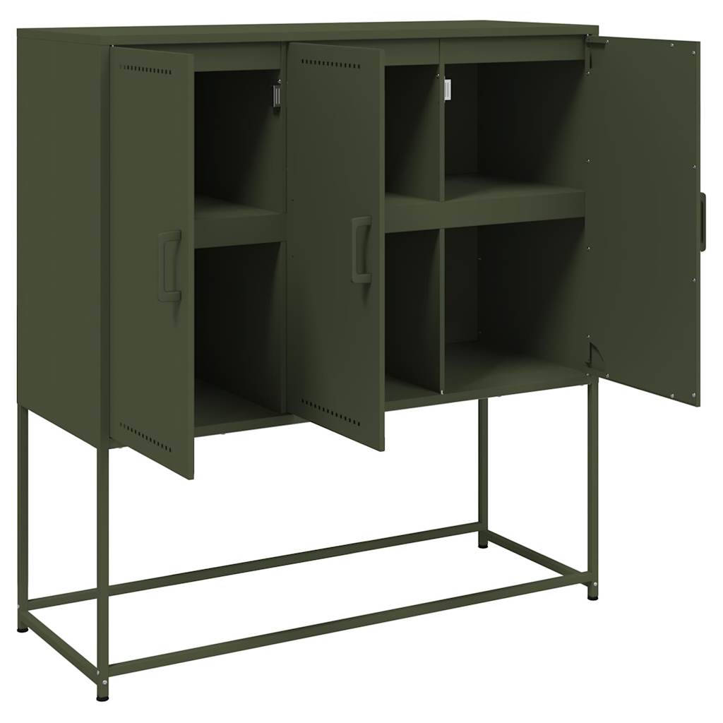 vidaXL Hoge kast 100,5x39x107 cm staal zwart