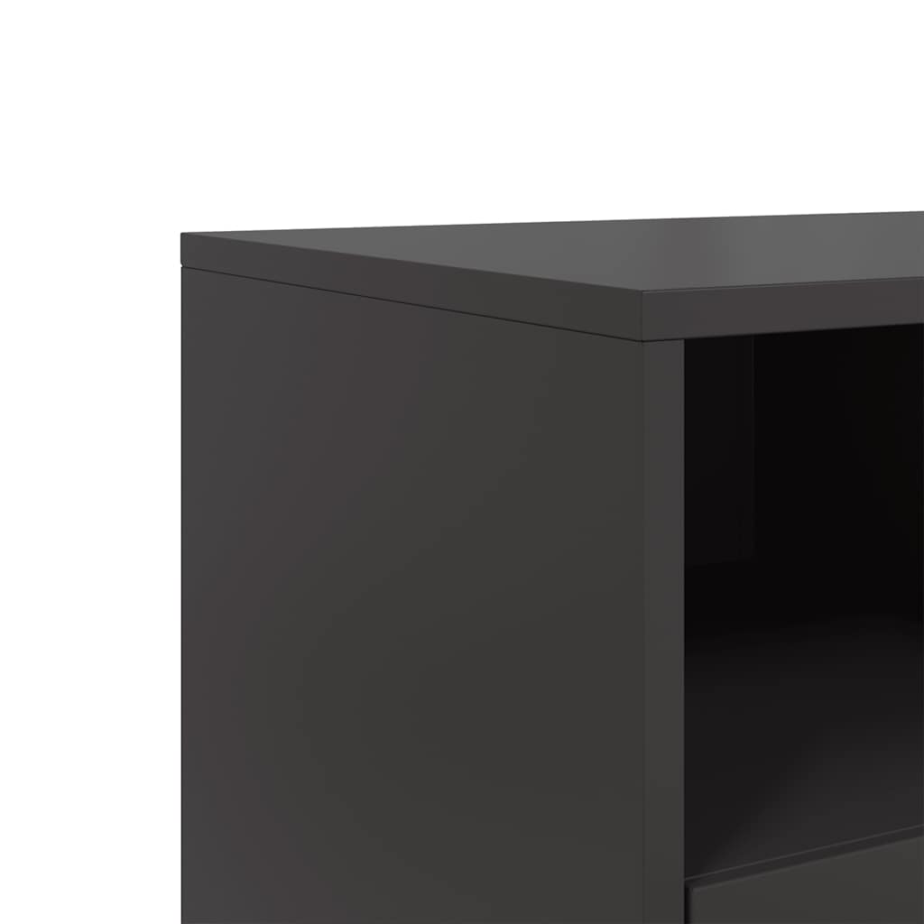 vidaXL Tv-meubel 100,5x39x60,5 cm staal zwart