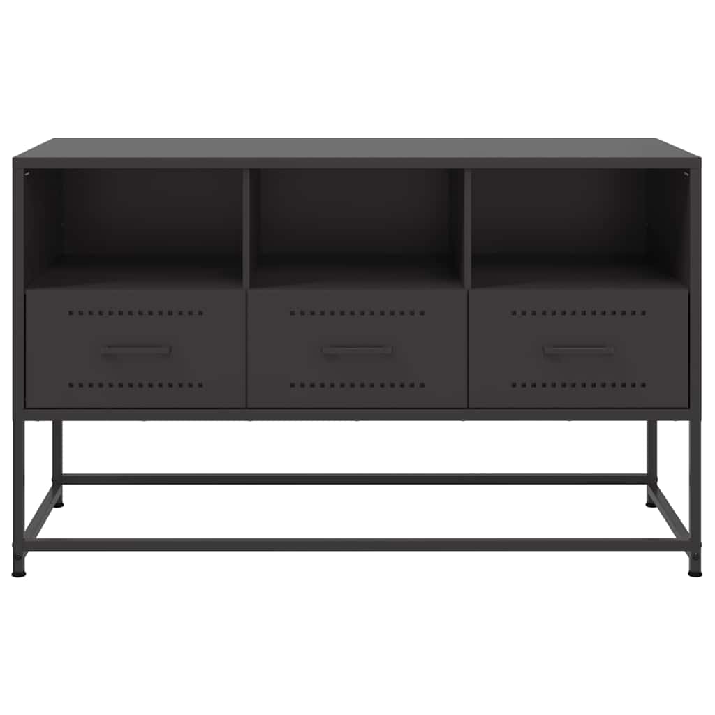 vidaXL Tv-meubel 100,5x39x60,5 cm staal zwart