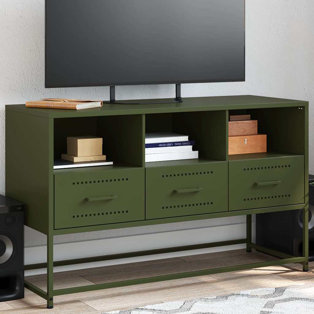 vidaXL Tv-meubel 100,5x39x60,5 cm staal zwart