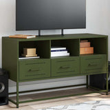 vidaXL Tv-meubel 100,5x39x60,5 cm staal zwart