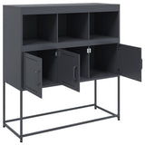 vidaXL Dressoir 100,5x39x107 cm staal zwart