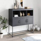 vidaXL Dressoir 100,5x39x107 cm staal zwart