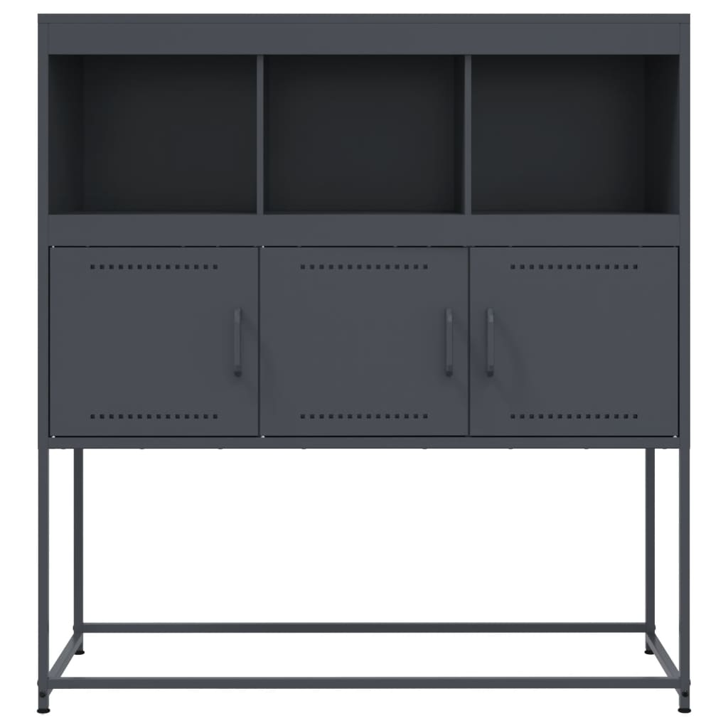 vidaXL Dressoir 100,5x39x107 cm staal zwart