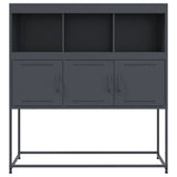vidaXL Dressoir 100,5x39x107 cm staal zwart