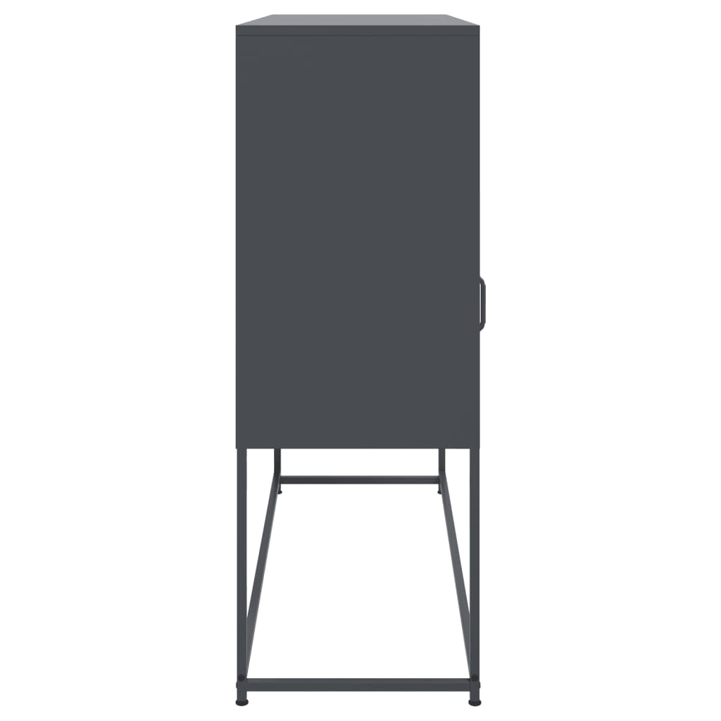 vidaXL Dressoir 100,5x39x107 cm staal zwart