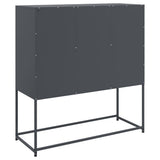vidaXL Dressoir 100,5x39x107 cm staal zwart